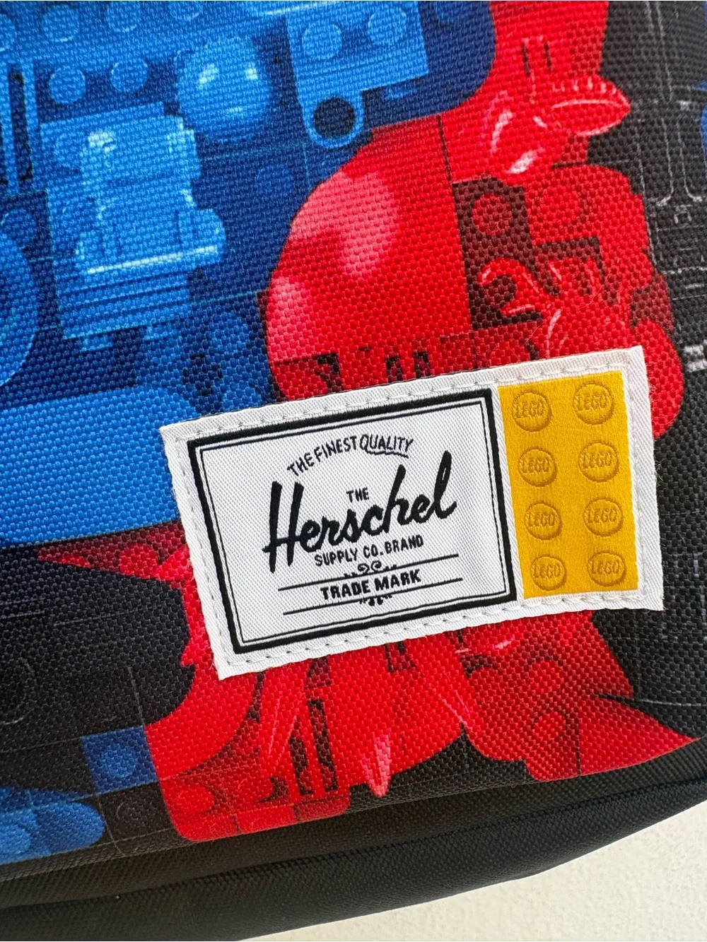 Herschel X LEGO Black Backpack with Multicolor Front Pocket